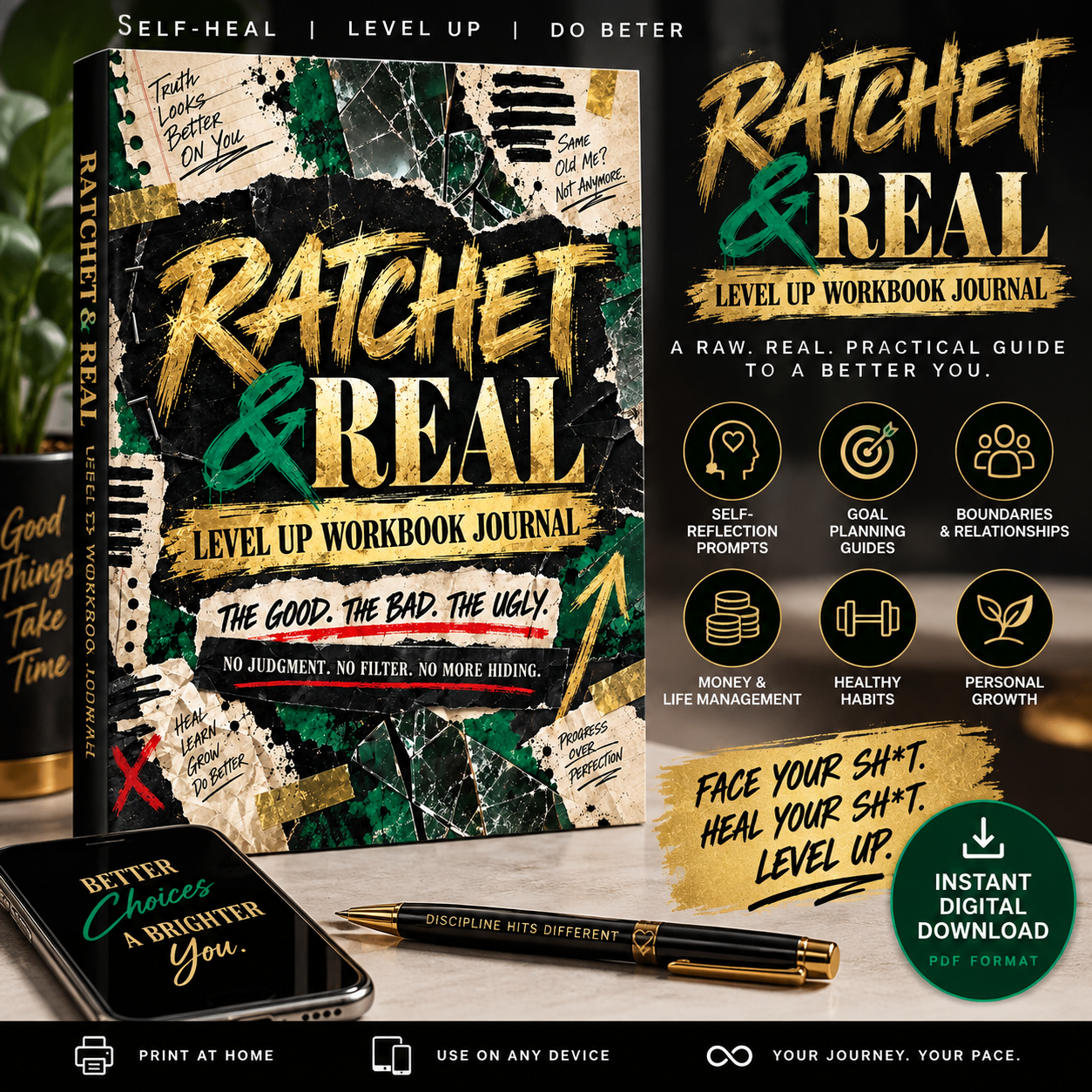 Ratchet & Real  level up workbook journal
